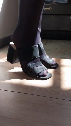 Feet in the morning sun.