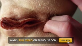 Spreading and Anal Fingering Masturbation Closeup