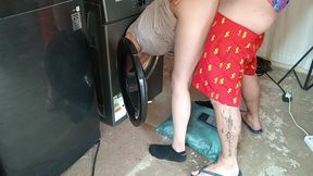 She got stuck in the tumble dryer.