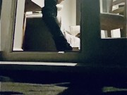 Neighbour CAUGHT wanking through balcony - HOT masturbation, great cumshot