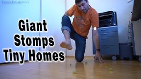 Giant Tom Stomps Tiny Grape Homes 480p - Giant destroys and stomps tiny homes with bare feet and laughs at how small, pathetic and insignificant you are