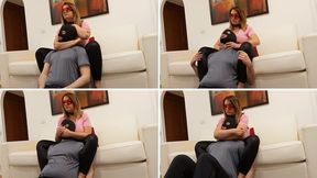 105 - Neck squeezing and handsmother in living room - part1 - POV2