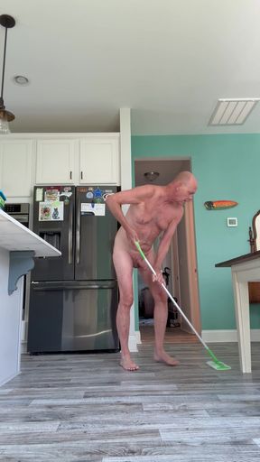 Daddy Starts Off Cleaning Nude Ends Up Jerking