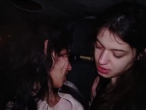 Dollscult public threesome and cum in car