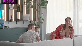 Stepmom Seduces Stepson While Husbands Away - Will Her Naughty Phone Call End In A Taboo Fuck?!