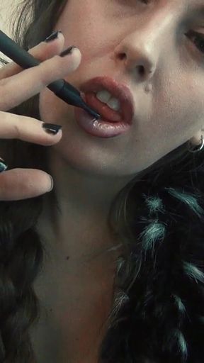 Seductive Cigar Fetish Smoking Topless Black & Mild Deep Smoking