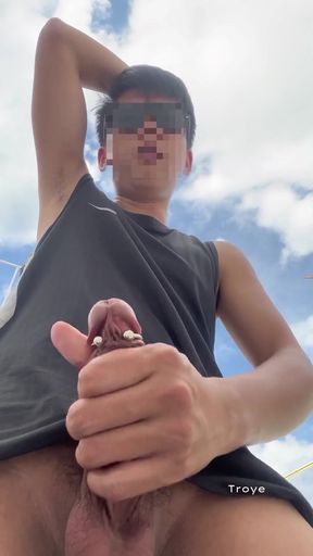 Young Asian Pierced Veiny Cock   Clip 1