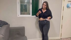 Smoking and farting in black jeans