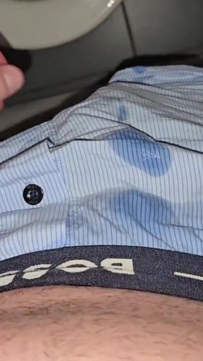 PhantomGentX - Hairy Daddy Caught Moaning Loud Jerking in Public Toilet   Clip 1