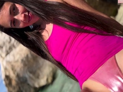 Linda Spanish gives me a footjob on the beach and I