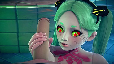 Rebecca gives a handjob in the pool - Cyberpunk Edgerunners Hentai Parody