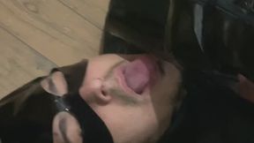 "Extreme Boot Worship & Spit Play: Submissive Dog Licking My Shiny Latex Boots"