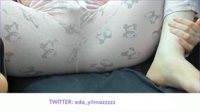 Pajama Masturbate- Rubbing Pussy with Pajama