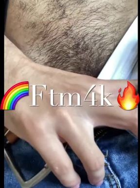 Trans man’s giant clit gets throat fucked raw till he squirts