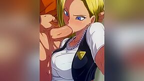 Oral Sex With A Blonde Android 18, She Sucks Cock Perfectly!