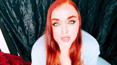 Feed me your cum in her redhead eyes begging for thick load