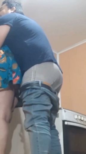 Stepmom gets caught in the kitchen and ends up fucking hard.   Clip 1