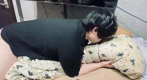 Crazy Japanese student rams his hips in wild solo session huge cumshot