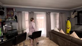 Delivery guy getting his cock sucked and fucking the client