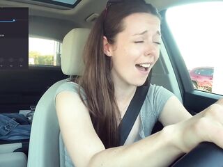 Cumming *embarassingly* hard in a Starbucks Drive Thru (LUSH CONTROL PART two)