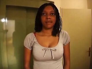 French black girl with large butt gets pounded in pov