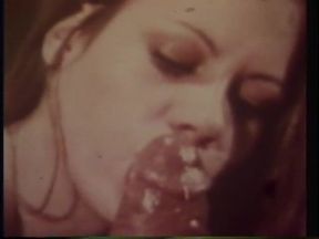 Hairy vintage beauty gets her mouth filled with a cum