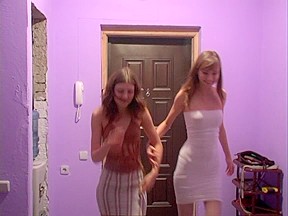 Two dominatrices and a slave in foot fetish action