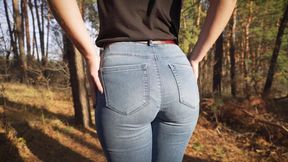 Hot Milf In Tight Jeans Teasing Her Amazing Ass In The Woods