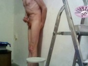 recorded webcam session with wall painting ends in a horny moaning cumshot 3 of 3