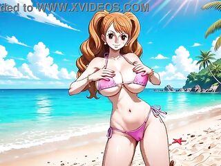 One Piece Honeys - One Piece female characters dancing in bikini topless and bare - AI Generated