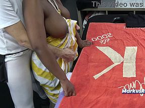 Husband Sent his Wife to Masseur | Black Oiled Tits | Black Milf with Natural Huge Boobs Gets Sensua