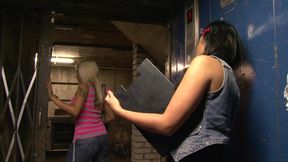 Lesbian chicks Scarlett March &amp; Lexi WardH with double dildo ( Video has no audio but music )