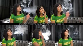 Brunette bimbo smoking dunhill international close up!