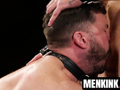 Vander Pulaski is restrained and edged by hunky Jeremiah Cruze
