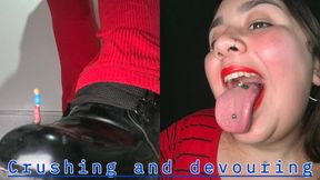 Giantess crushes and devours