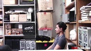 Hardcore blowjob in jail: a latino officers fantasy with a slutty prisoner