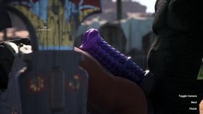 Dragon cock wrecks tight ass raw creampie bred in stockade