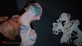 Nicky Tape Gagged and Rope Bondage