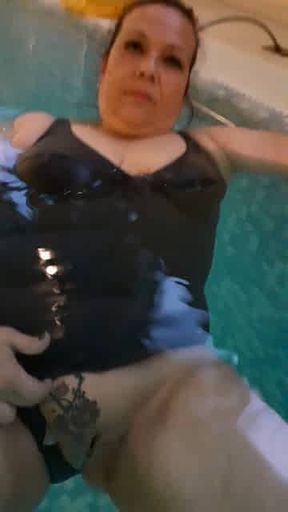 ROMANIAN WIFE CRISTINA CAVARGIC EXPOSING  PUSSY  AT THE POOL