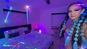 serena hill turns a neon-fueled after-party into her own playground!