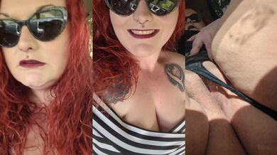BBW MILF moans loud in her car getting herself off