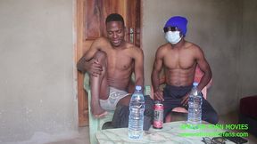 extreme deepthroat with pleasure and cum abundantly flowing between teammates after sport who go away with pleasure