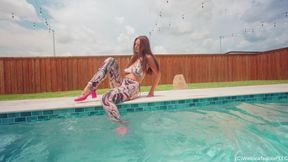 Danielle Gets Wet in a Sexy Pant Set
