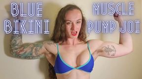 Blue Bikini Muscle Pump and JOI - full video on ClaudiaKink ManyVids!