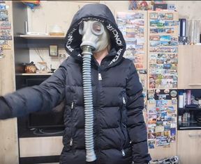 roleplay, gas mask, leather gloves fetish