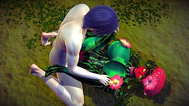 Fucking a Watermelon in the Park - Hentai Monster Girl