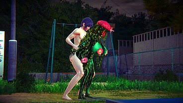 Fucking a Watermelon in the Park - Hentai Monster Girl