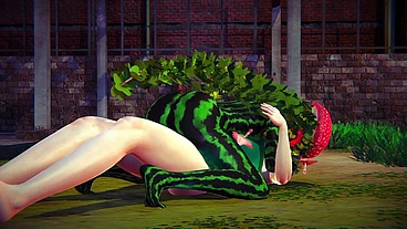 Fucking a Watermelon in the Park - Hentai Monster Girl