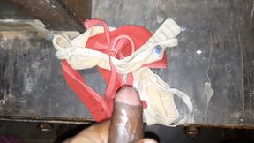 Two Bra Cumshot Solo Handjob