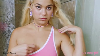 Timeless Blonde Beauty took a shower
